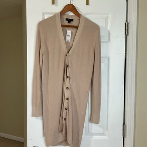 Ann Taylor Beige Button-Down Cardigan